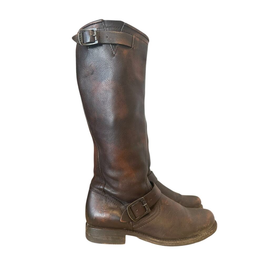 Frye Vintage Brown Leather Knee High Veronica Slouch Boot Size 7.5 - Picture 2 of 10